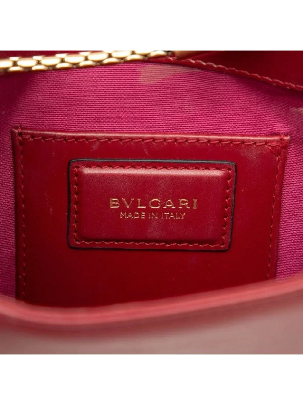 Bvlgari Serpenti Forever Chain Shoulder Bag Red Leather